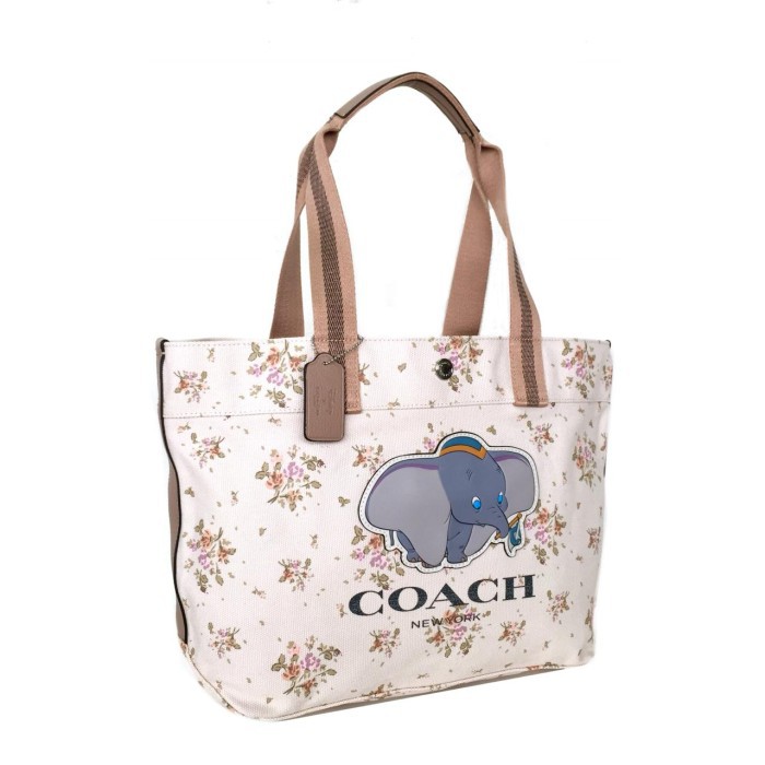 Totebag wanita coach with rose bouqet and dumbo