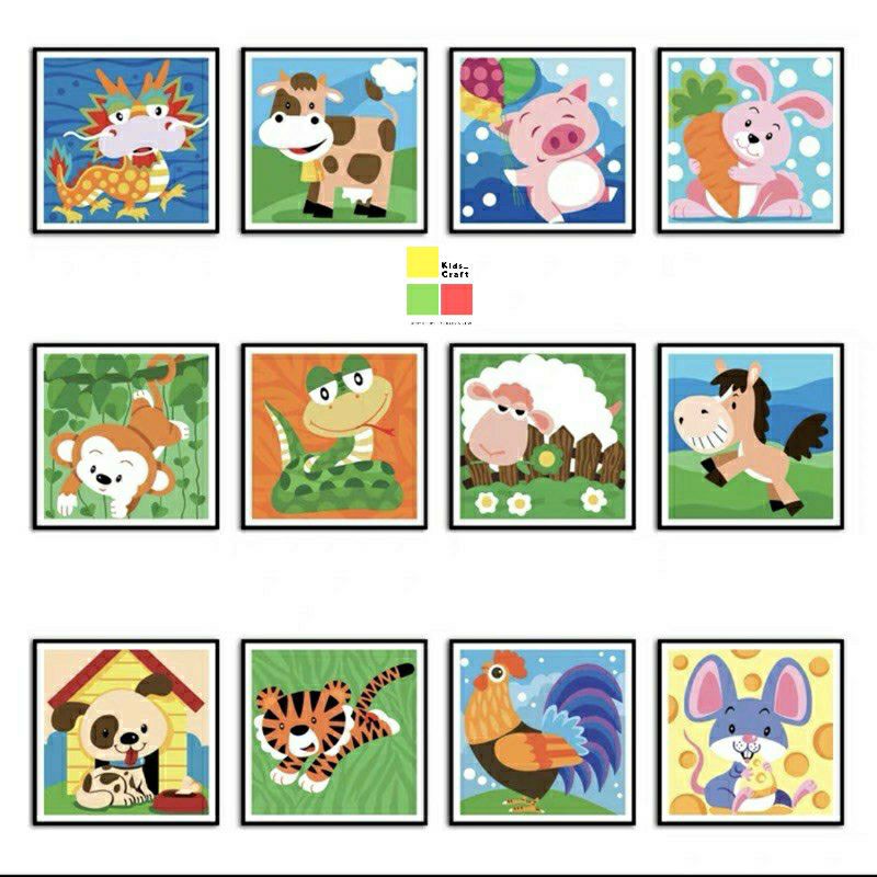 

Children Canvas Painting 12 Animals Shio