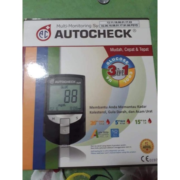GCU autocheck/alat cek darah 3 in 1/alat cek aaam urat/alat cek gula/alat cek kolesterol/autocheck/ 