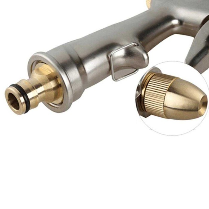 Semprotan Air Steam Cuci Mobil Nozzle Tembaga Pure Copper Water Gun - Silver