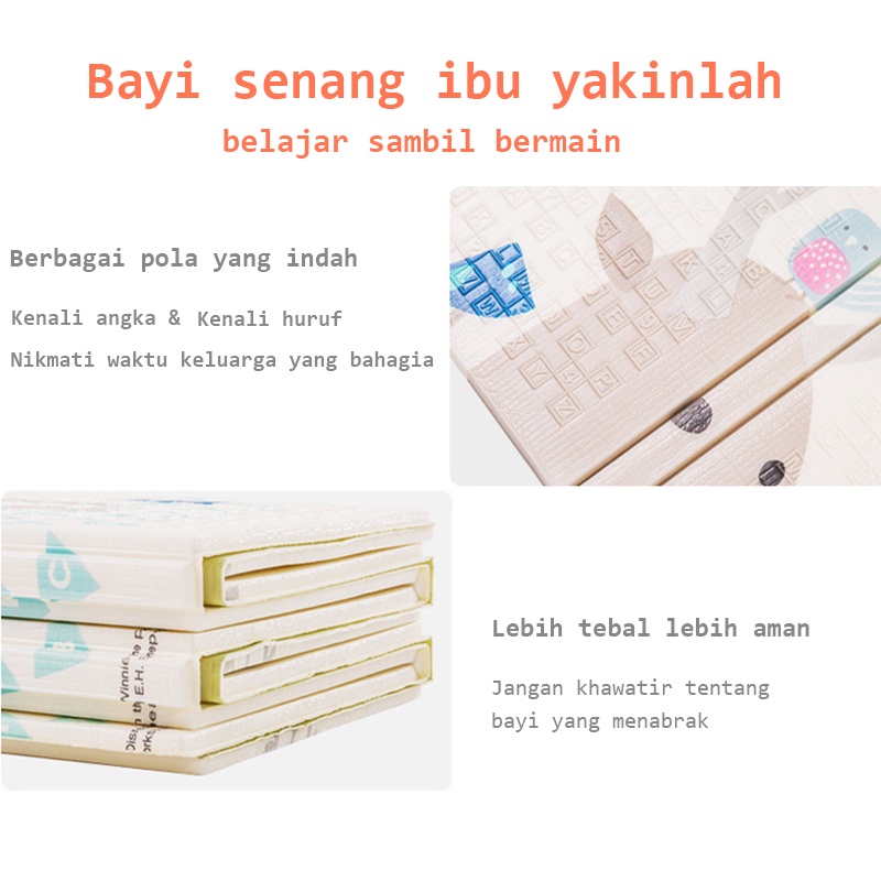 Karpet Lipat Playmat Bayi Anak Kualitas Tinggi 180 x 200cm Karpet Bayi Tikar Lipat Foam  Playmate bayi