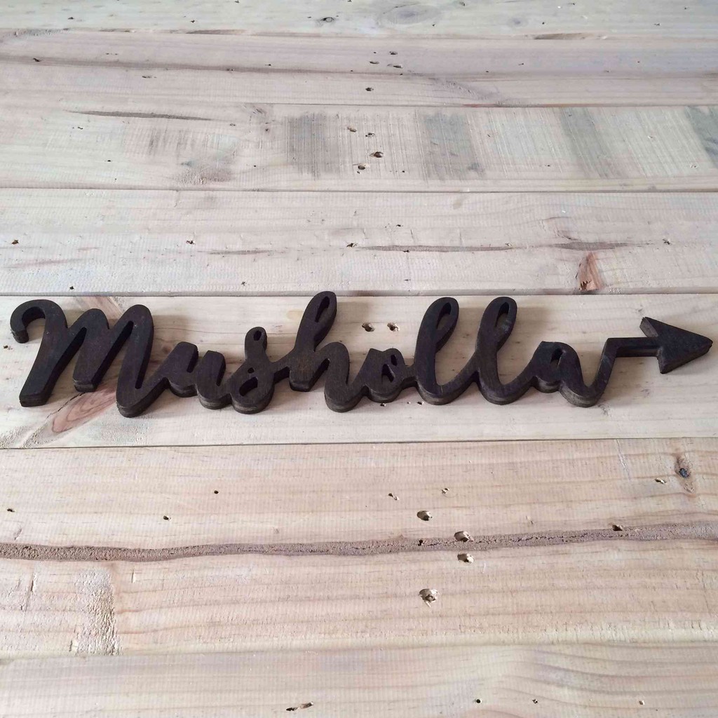 Hiasan Dinding Tulisan Kayu Musholla Panah Shopee Indonesia