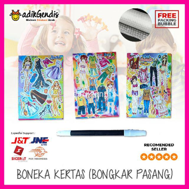 Mainan anak Paperdoll BP Bongkar pasang boneka kertas jadul jaman dulu 90an-Tipe mini
