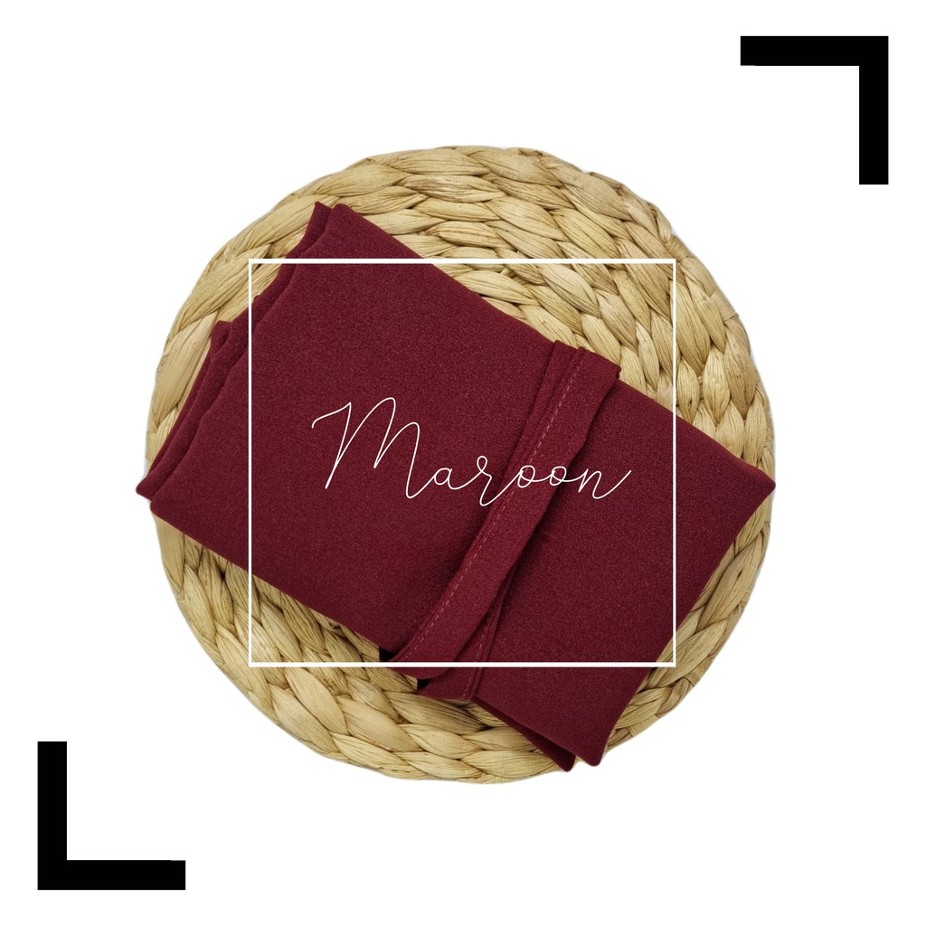 Hijab Instant Bergo Maryam Diamond Stretch-Maroon