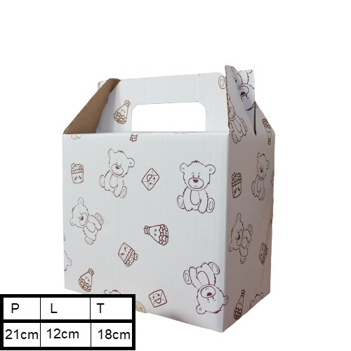 

KARDUS JINJING PUTIH MOTIF HAMPERS BOX PACKAGING DUS TENTENG WHITE GIFTBOX CHOCO BEAR (10 PCS)