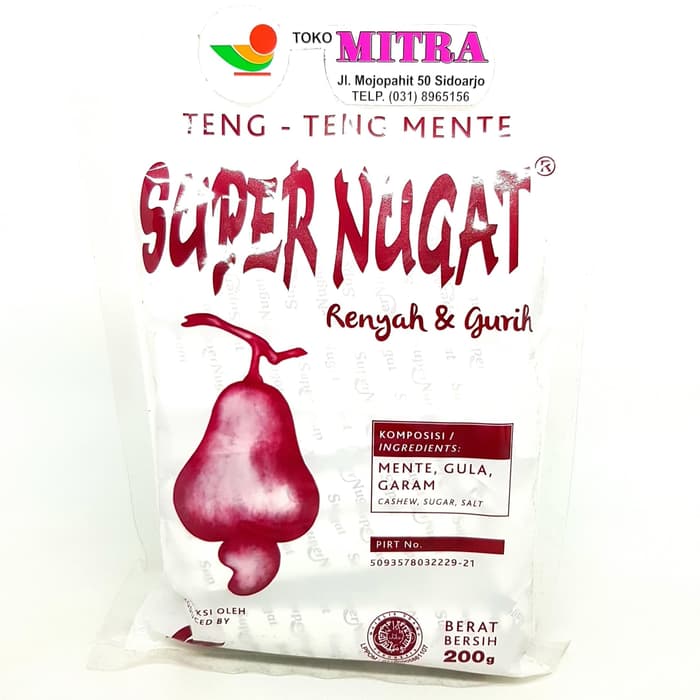 

SUPER NUGAT TENG TENG KACANG MENTE 200gr | NOUGAT TING ENTING ENTENG ASLI CAMILAN CEMILAN