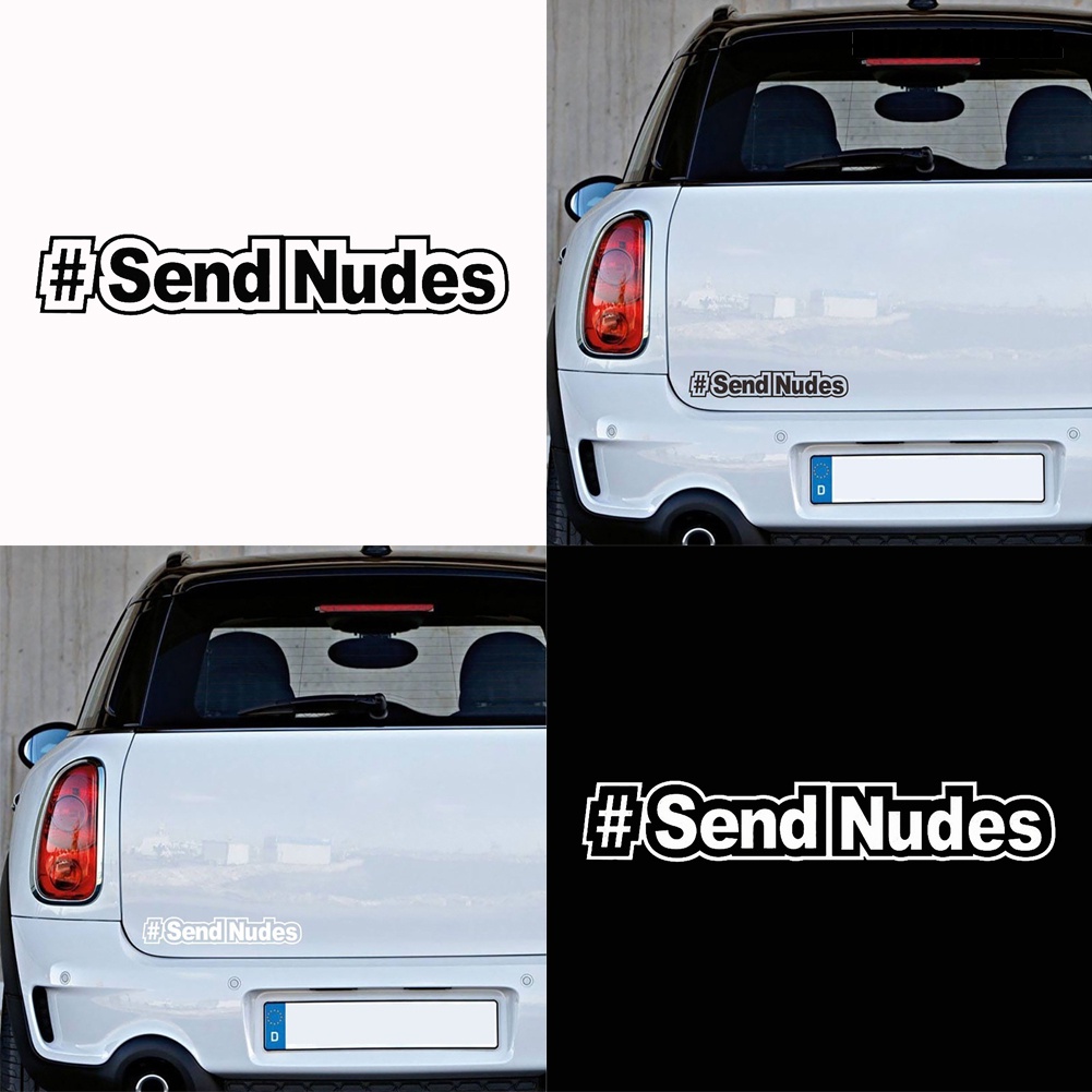 Stiker Tulisan Send Nudes Untuk Dekorasi Body / Jendela / Bumper Mobil