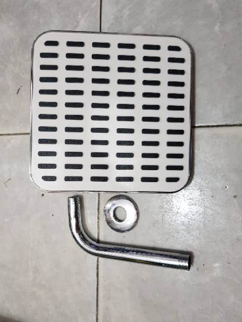 Paket wall shower tanam 8in stainless + stop kran tanam kuningan