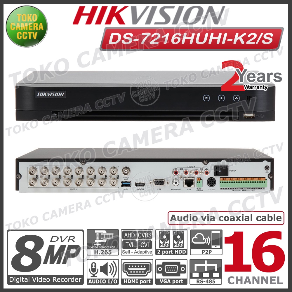 PAKET CCTV HIKVISION 5MP 3K COLORVU AUDIO 16 CHANNEL 14 KAMERA