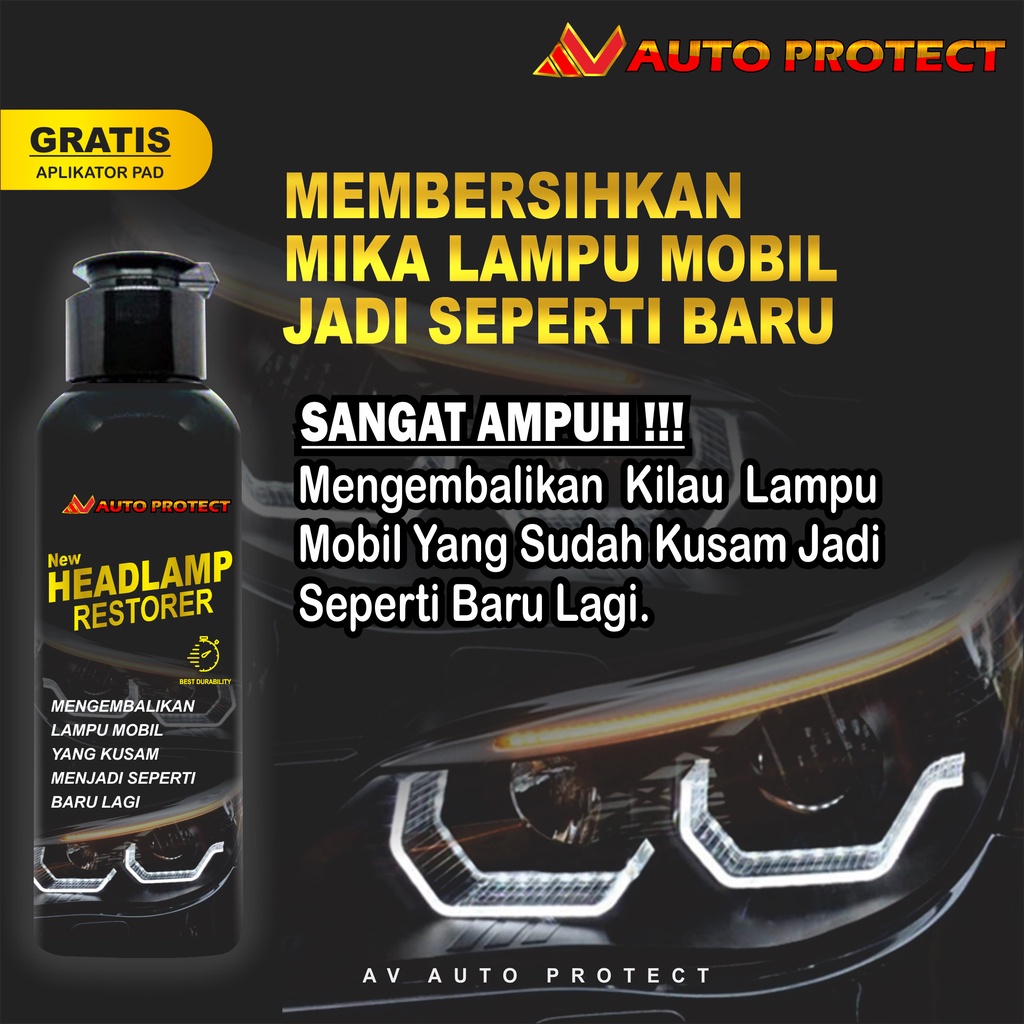 Pembersih Lampu Mobil | Pembersih Headlamp Mobil | Headlamp Restorer Free Spon Aplikator | By Av Auto Protect