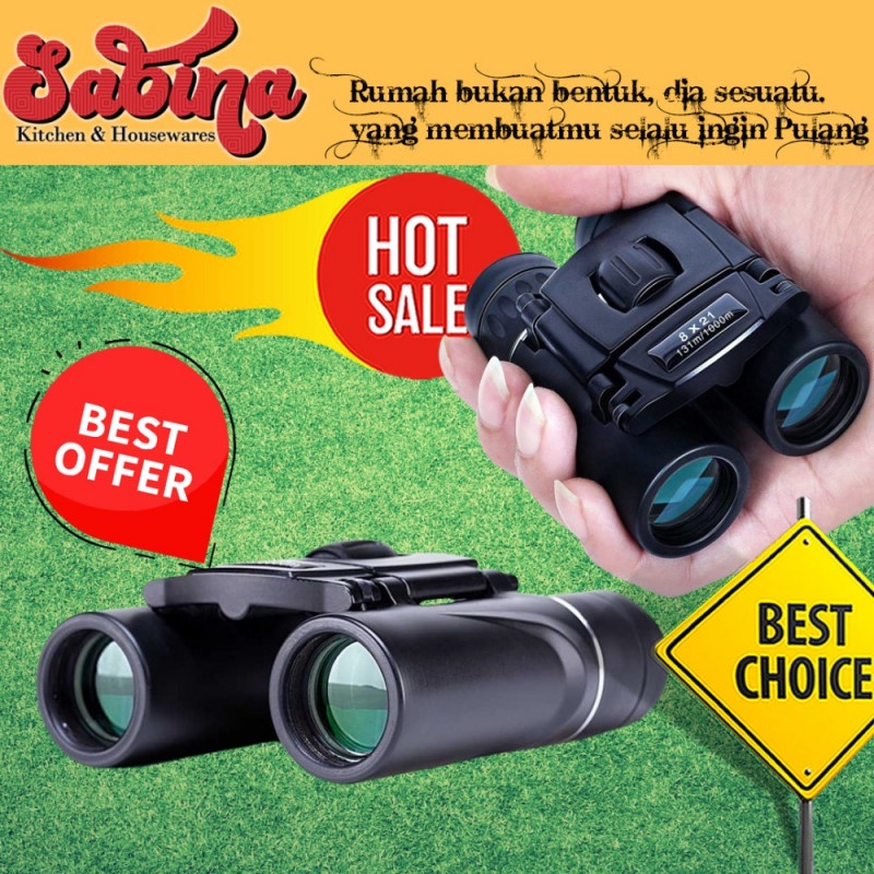 Teropong Pengamatan Outdoor Binoculars Mini Lipat Compact Zoom 8x21