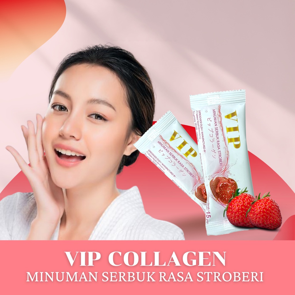 Suplemen Vitamin Minuman Pencerah Kulit Kolagen VIP Collagen Colagen Beauty Drink Kecantikan Pemutih Kulit Badan Vp2