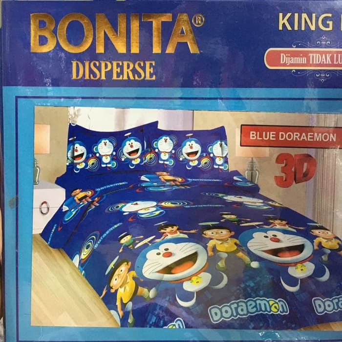 Bedcover Bonita Sprei Rumbai Size King 180 X 200 Motif Blue Doraemon Shopee Indonesia