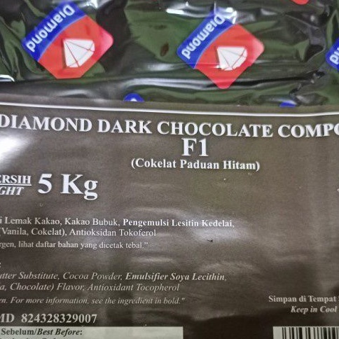 Coklat Batang Diamond Dark Chocolate Compound / Coklat Blok DCC 500 Gr