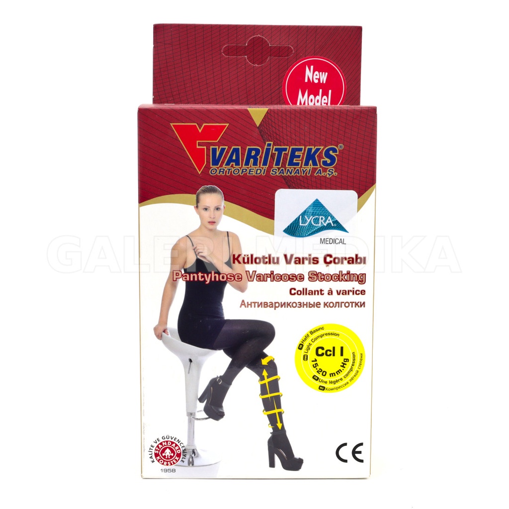 Stocking Varises / Stoking Varises Variteks 933 Stoking Varises (Pinggang - Jari Tertutup) Kompresi Ringan 15-20mmHg Kelas I / Light Compression CCL 1