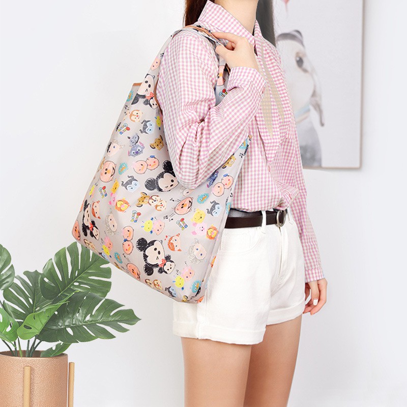 Tote bag Lipat Tas belanja lipat modis tahan air ramah lingkungan import mudah dicuci size medium MB
