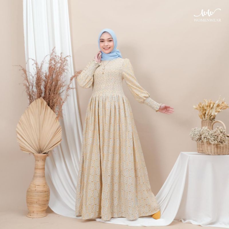 Inggit dress bahan brokat