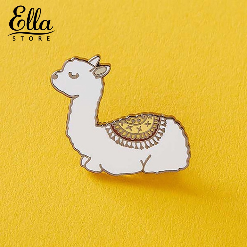 Bh Perhiasan Bros Desain Hewan Alpaca Enamel Kerah Untuk Wanita