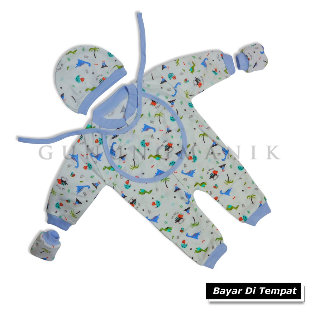 pakaian stelan baju bayi usia 3-6 bulan baju kodok panjang Saffenda SNI original bahan katun terlari