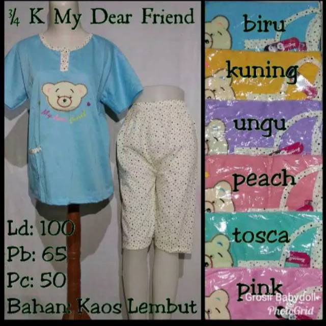 Baju Tidur 3/4 Theda / Babydoll Dewasa / Piyama / Setelan