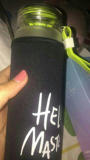 Hello Master Botol Minum Dapat Pouch, Dbotol Kaca Best Price Best Quality