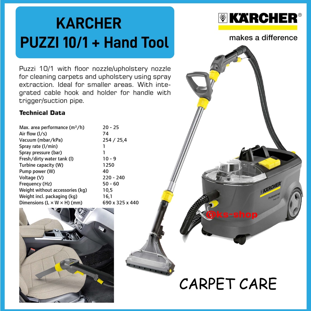 Karcher Spary Extraction Cleaner Puzzi 10/1 + Hand Cleaner | Karcher | Karcher Puzzi 10/1