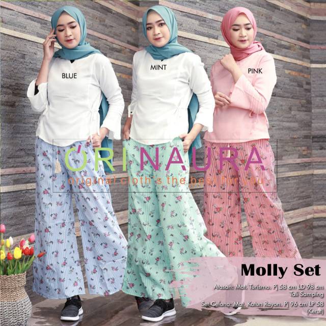 BAJU SETELAN CELANA MOLLY SET ORI BY NAURA