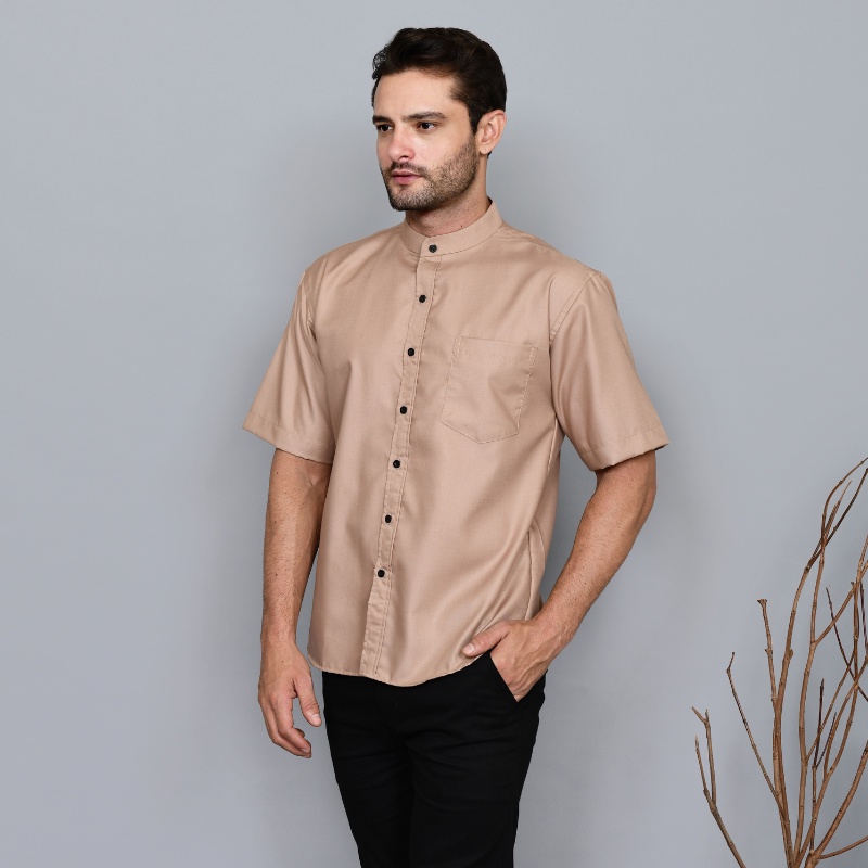 Kemeja Koko Pria Lengan Pendek Slim fit Katun Premium Formal Casual - DNA Series