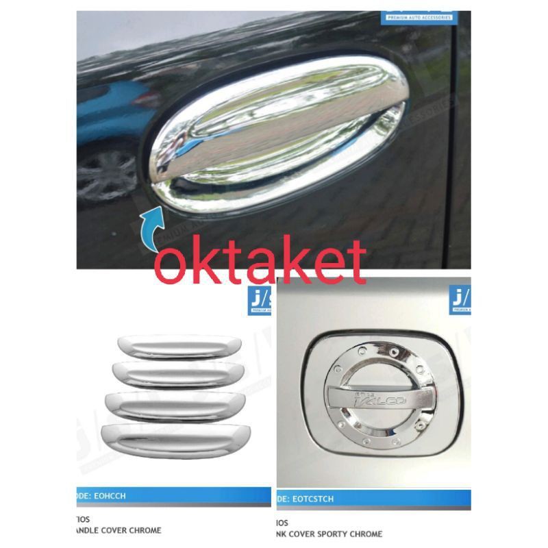 Paket Outer Handle Tank Cover Toyota Etios Chrome