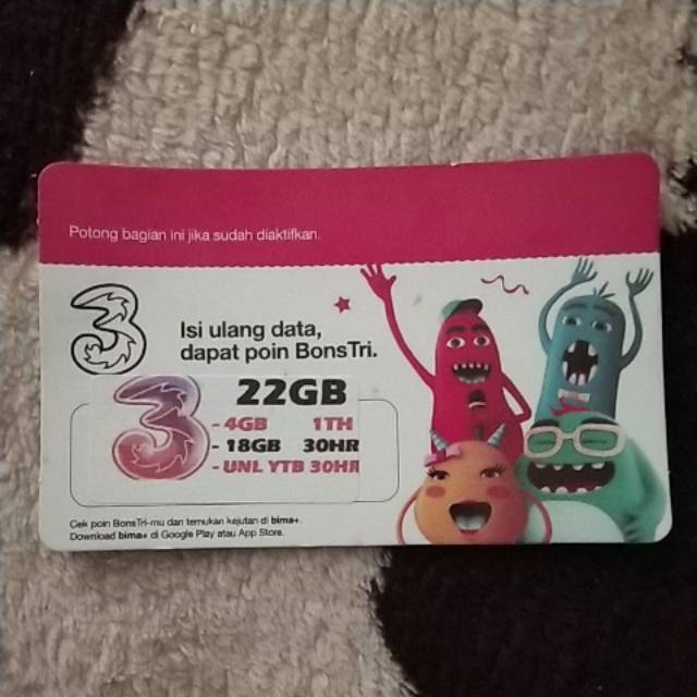 Voucher Isi Ulang TRI Data 22Gb