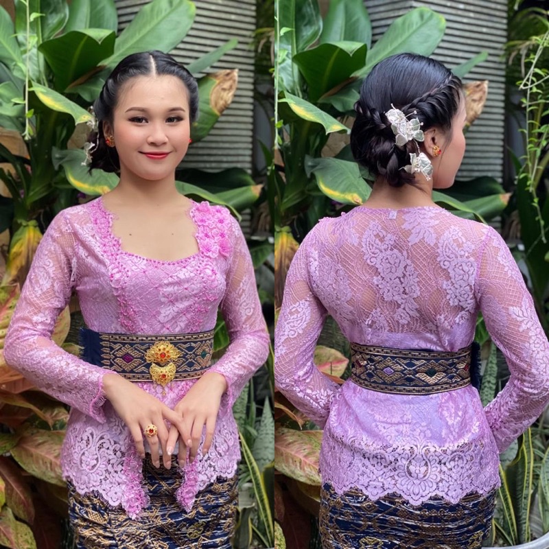 kebaya jadi metalic payet tumpuk glossy