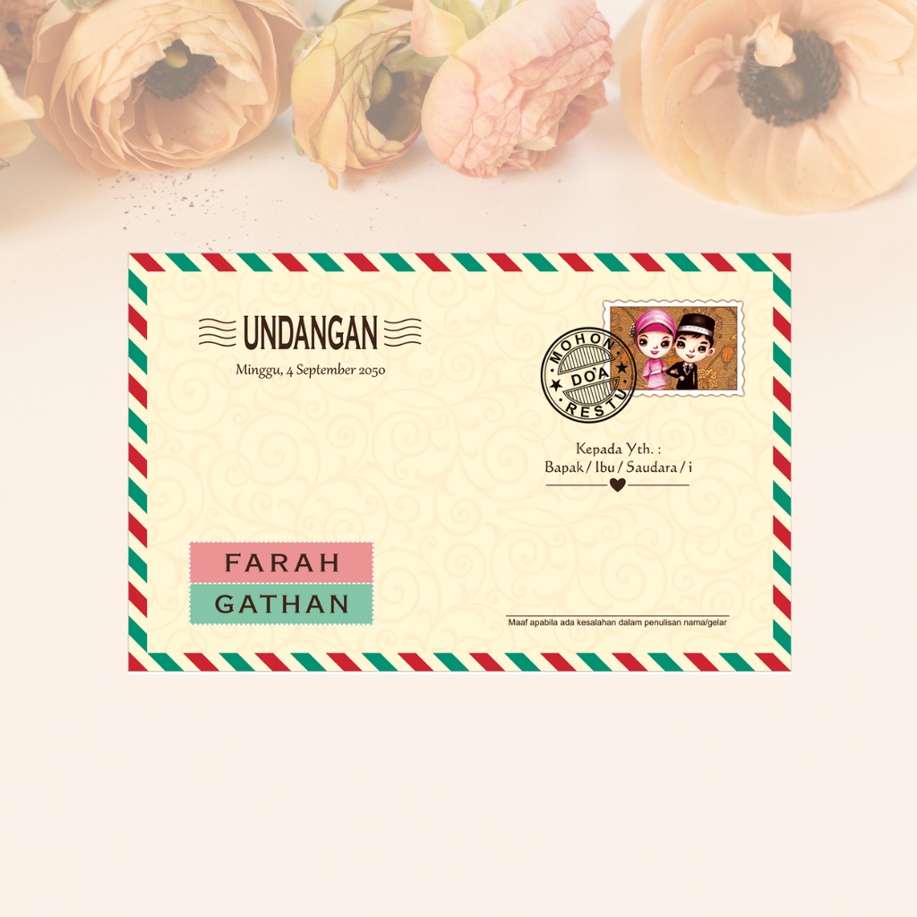 Blangko Undangan Kosong Pernikahan Erba  BLANKO UNDANGAN  MURAH Simple 88183