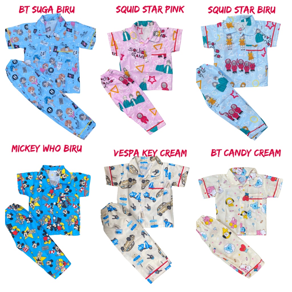 PIYAMA ANAK BABY / PIYAMA BAYI 0-18 BULAN BEBAS PILIH MOTIF