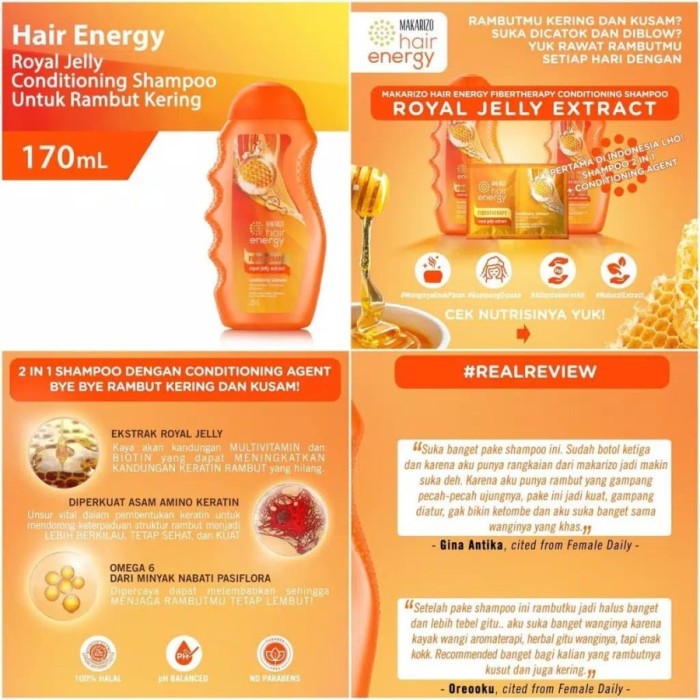 Makarizo Hair Energy Fibertherapy Shampoo 170ml