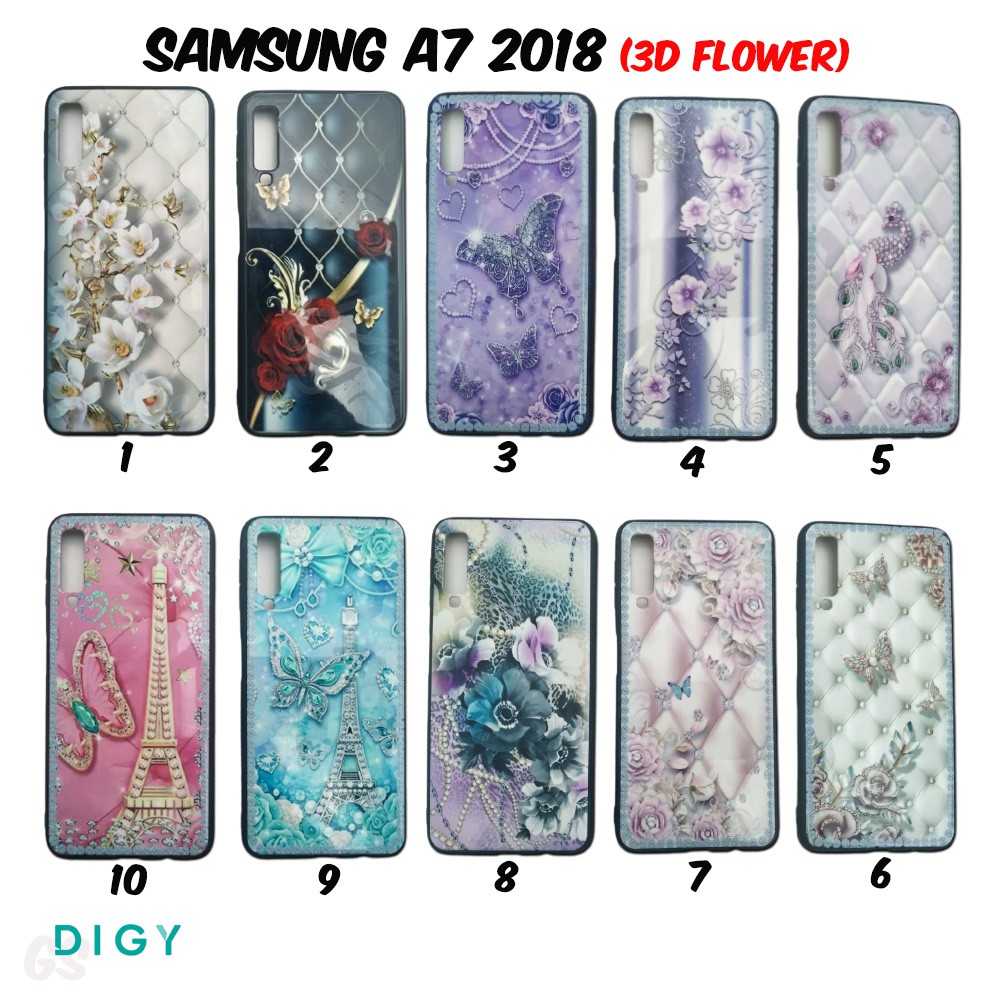 Casing Hp SAMSUNG GALAXY A7 2018 3D Flower Hardcase Fuze case hp Murah korea style