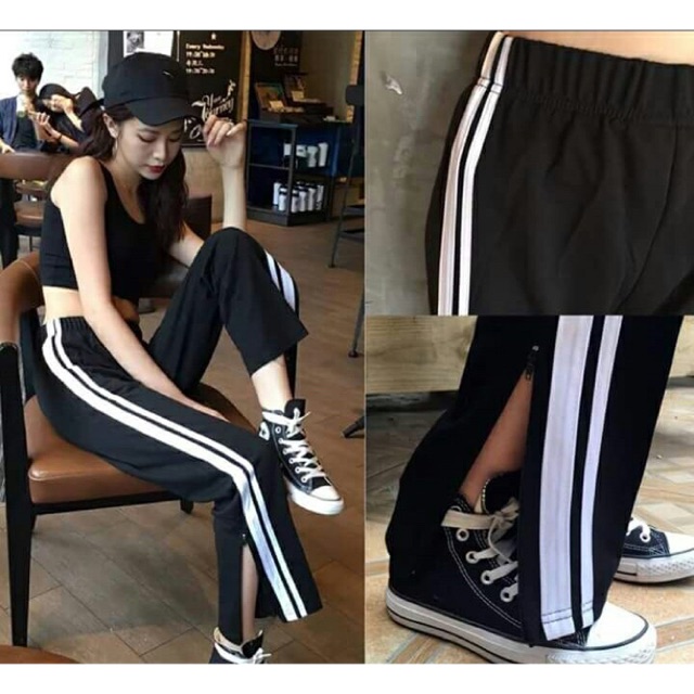  Celana  Jogger  Wanita List Putih Fashion  Ryte thelabel 