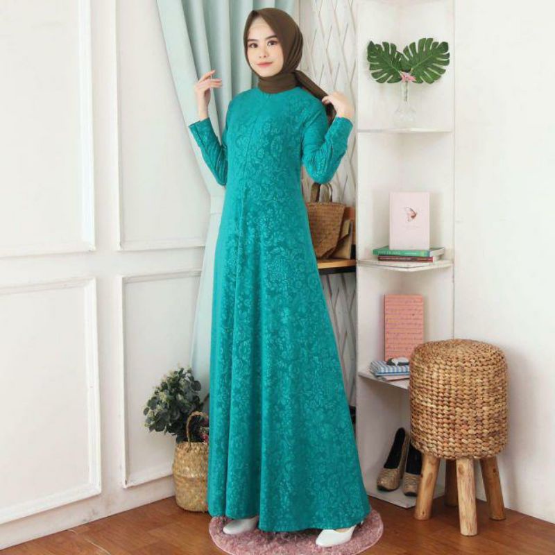 Baju Gamis Wanita Gamis Jersey Embos Polos