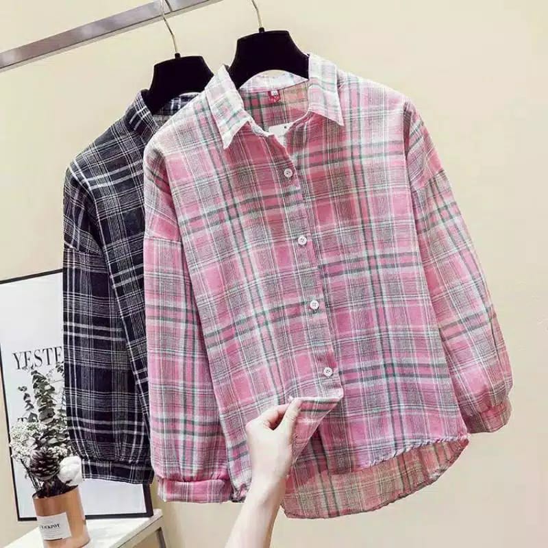 HUM - ZEC   Kemeja Kotak MIchelle / Guilen  Shirt / Kem / Atasan Wanita