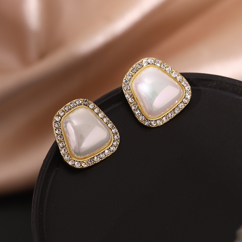 Korea Baroque vintage mutiara Mabe anting-anting wanita anting-925 perak anting-anting anting-anting