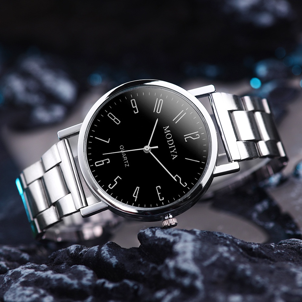 Jam Tangan Pria A0142 Alloy Band Quartz Watch/Murah