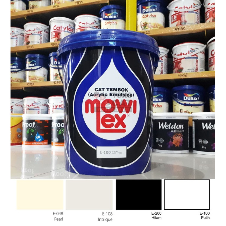 PERTUKANGAN CAT & PERLENGKAPAN CAT TEMBOK MOWILEX INTERIOR 20 LITER WARNA E100 / E200 / E108 / E048