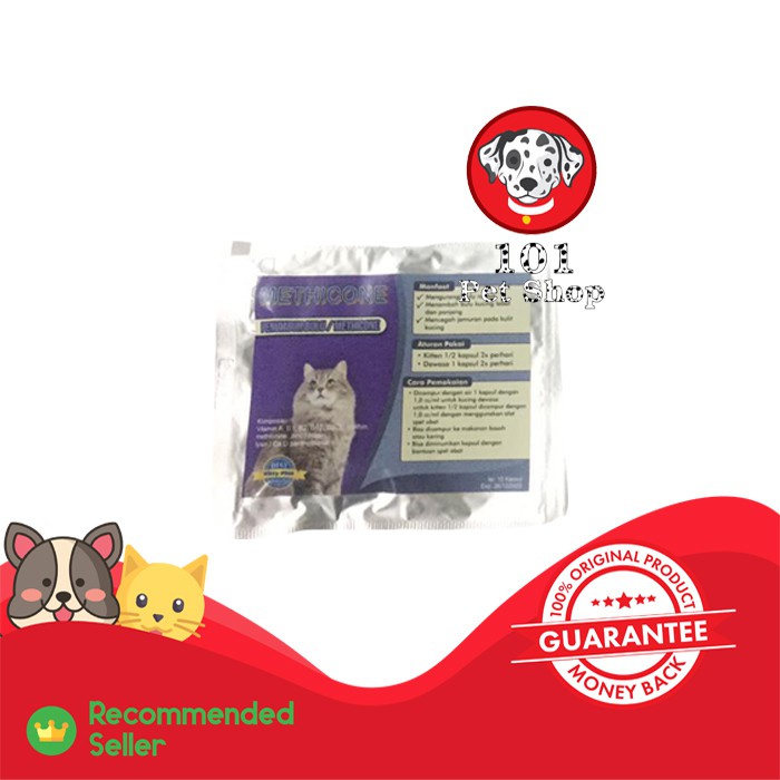 PENUMBUH BULU KUCING METHICONE SACHET - ISI 10 KAPSUL