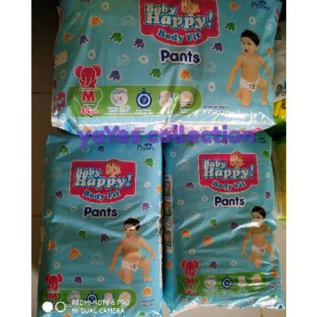 Babyhappy M 34  pempers body fit pants popok bayi hemat baby happy M34 celana