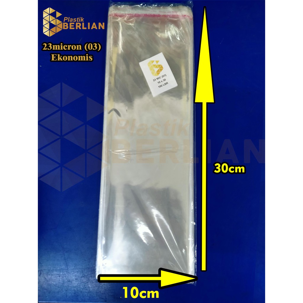 

10 x 30 cm Plastik OPP EKONOMIS 23micron (100 lbr) (lem/seal)