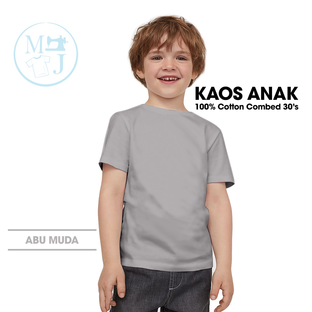 Kaos Polos Silver / Fashion Anak / Kaos Polos Anak Combed 30s