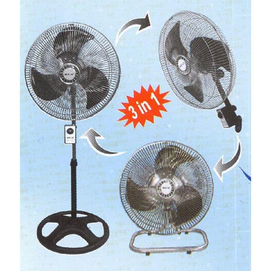 SEKAI Stand Fan/Desk Fan/Wall Fan Kipas Angin Besi 3IN1 18&quot; IST 1851 sekai