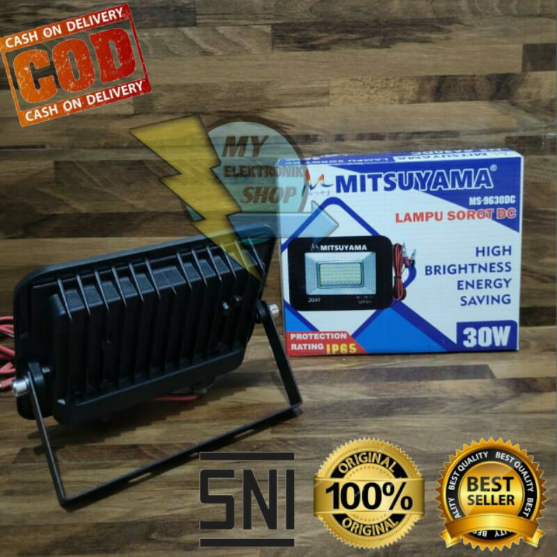 Lampu Sorot tembak 30W MITSUYAMA Lampu sorot Aki LED12v DC SMD Floodled IP65 TIPIS MS-9630DC