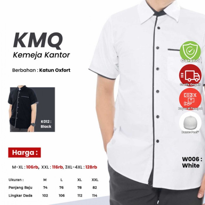 Baju Kemeja Kantor Hem Pria Dewasa Lengan Pendek Katun Oxford