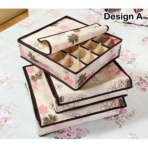 Underwear / Bra 3in1 Storage Box with Cover Set Box