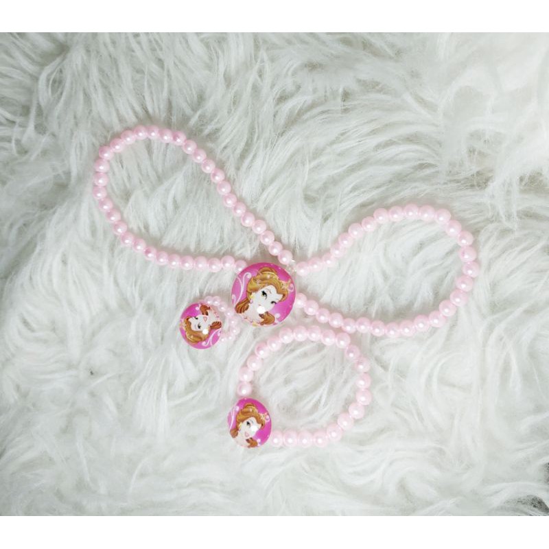 CPM08 Kalung Gelang Cincin Plastik Mix Princess Bulat